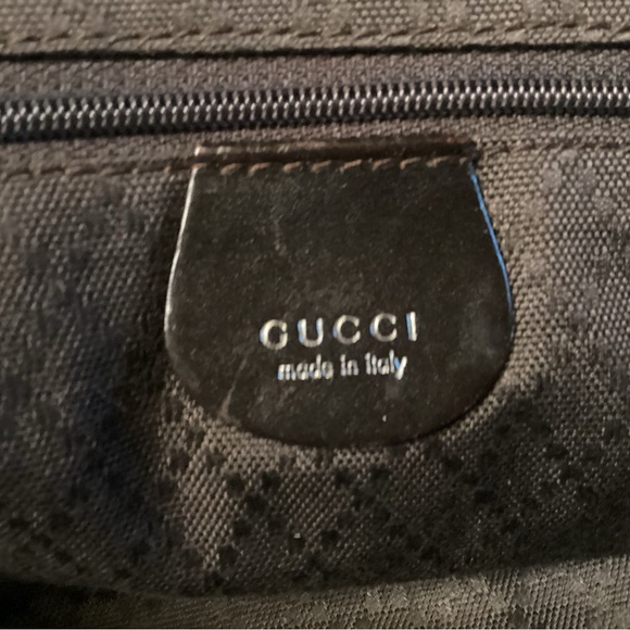 Gucci chocolate brown nylon and leather shoulder bag with silver hardware - Picture 5 of 15